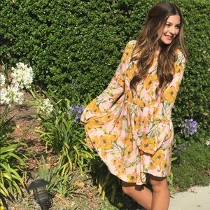Free People Floral Sun Dress / small
